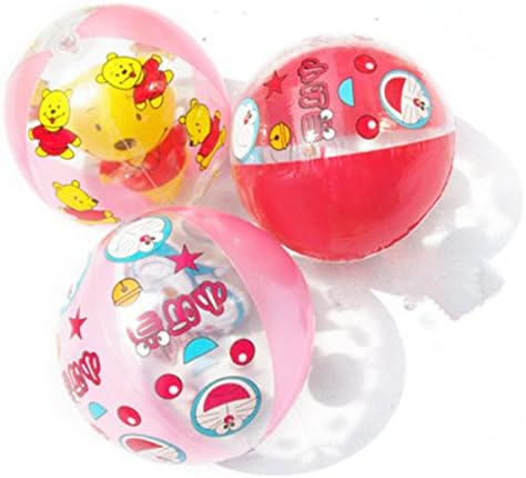 SUOWELLRA Inflatable Beach Ball, Crystal Cartoon Water Polo Ball for Kids