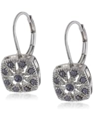 Betsey Johnson "Iconic Amethyst" Square Drop Earrings