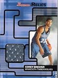 2007 Bowman Authentic Corey Brewer Rookie Game-Worn Jersey Card