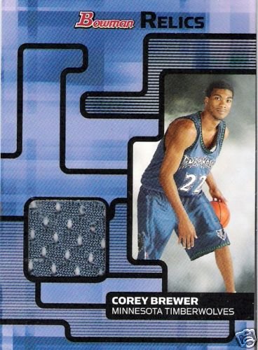 2007 Bowman Authentic Corey Brewer Rookie Game-Worn Jersey Card