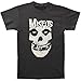 Misfits Men's Distressed Skull Slim Fit T-shirt Coal