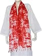 Neck Scarfs Jute Red Rectangular 19 x 74 inches