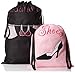 PURE STYLE Girlfriends Women's Travel Drawstring Bag Set: Shoe + Laundry, Pink/Black, One Size