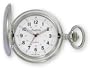Avalon Silvertone Covered Pocket Watch with Chain, # 4042