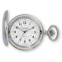 Avalon Silvertone Covered Pocket Watch with Chain, # 4042