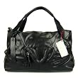 NICOLI Italian Designer Black Leather Large Tote Handbag