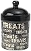 PetRageous 10004 Vintage Ceramic Dog Treat Jar 9.25-Inch Tall for Dog Treats and Cat Treats, Grey