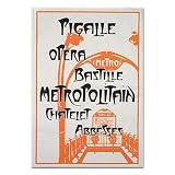 French Kitchen Towel - Paris Metro - Metropolitain Art Nouveau - Guimard (Orange)