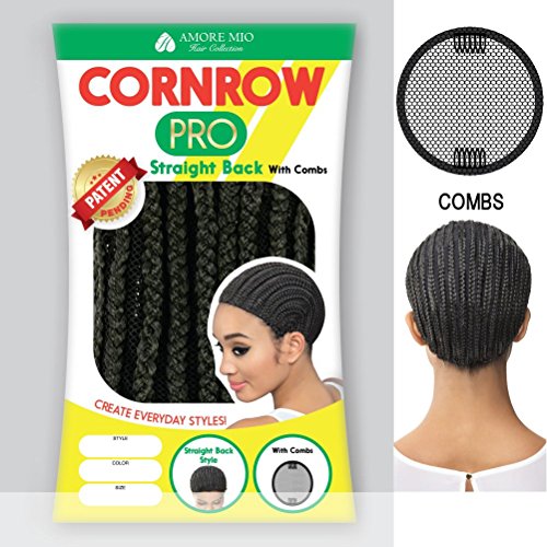 Amore Mio - CORNROW PRO CAP - Straight Back (with Combs) Mesh Weave Cap
