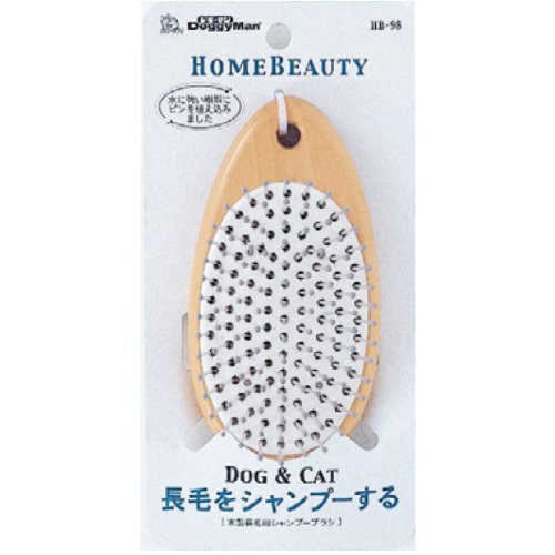 木製長毛用シャンプーブラシ