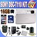 Sony Cyber-Shot DSC-T110 16.1 MP Digital Still Camera with Carl Zeiss Vario-Tessar 4x Optical Zoom Lens and 3.0-inch Touchscreen (Silver) + 16GB SDHC Memory + Extended Life Battery + Ac/Dc Charger + USB Card Reader + Memory Card Wallet + Deluxe Case W/Strap + Accessory Saver Bundle!