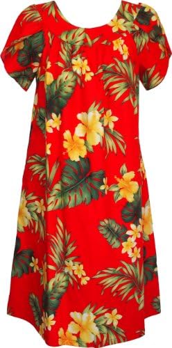 Robert J. Clancey Women's Summer Hibiscus Petal Sleeve Muumuu House Dress