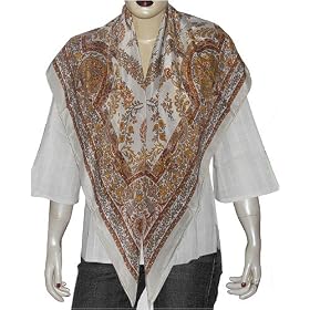 Scarfs for Girls Painted Silk Square 44 x 44 inches (sqsrf083)