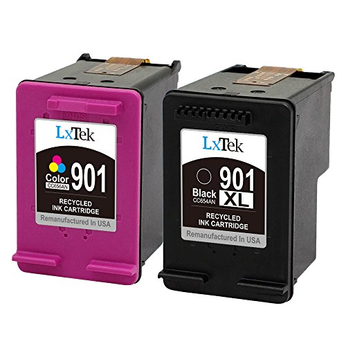 LxTek Remanufactured Ink Cartridge Replacement For HP 901 901XL With Ink Level  (1 Black|1 Tri-Color) CC654AN CC656AN High Yield