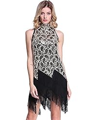 Paisley Polyester Sequined Party Dress 