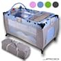 Lit b�b� parapluie pliant Vert - avec matelas, accessoires et sac de transport sur roulettes DIVERSES COULEURS AU CHOIX