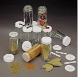 JK Adams 54 Round printed, 6 blank spice labels