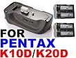NEEWER® Battery Grip For Pentax K10D K20D Digital SLR Cameras + 2X D-LI50 Batteries