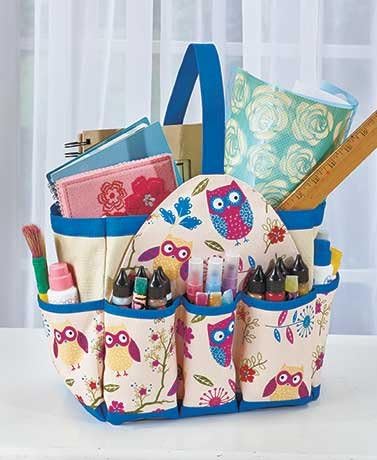 OWL Scrapbooking & Crafts Storage and Organizer Tote - Sewing, Knitting, Art Supplies Tote