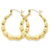 10k Polished Hollow Classic Earrings