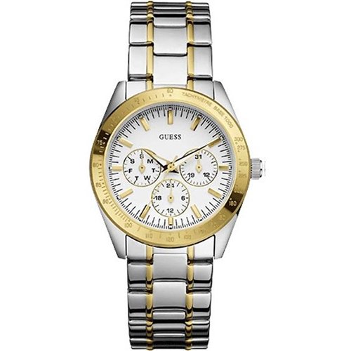 Guess Women's W12083L2 Silver Stainless-Steel Quartz Watch with White Dial