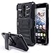 LG K7 Case,LG Tribute 5 Case, Nagebee - High Impact Resistant Black Dual Layer Armor Holster With Locking Belt Clip Defender Full Body Protective Hybrid Armor Case (Holster Black)