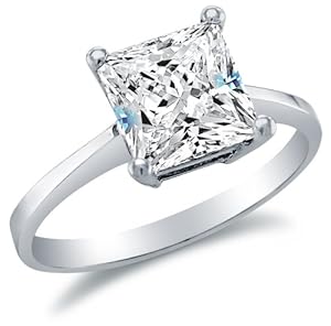 Cz princess cut wedding ring sets