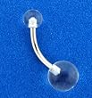 Clear UV Belly Ring - 14 Gauge - 5mm & 8mm Balls - Sold Individually