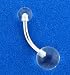 Clear UV Belly Ring - 14 Gauge - 5mm & 8mm Balls - Sold Individually