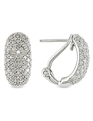 Sterling Silver Accent Diamond Earrings (0.39 Cttw, H-I Color, I3 Clarity)