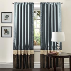 Lush Decor Mia Curtain Panel Pair, 54-Inch by 84-Inch, Federal Blue