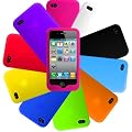iGloo Premium: 10 Pack of Multi Coloured Flexible Soft Silicone Skin Case Covers for the Apple iPhone 4 / 4G