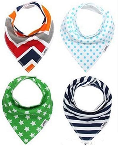 Bandana Drool Bibs (4 Pack) Super Absorbent so Perfect for Teething,Fashionable Prints,Cute Unisex Gift