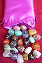 Crystal Rune Stone Set -25 semi-precious Rune Stones - from Spiritual Gifts. Usually dispatched within 2 working days.