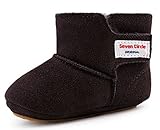 【SEBLES】 ベビー 赤ちゃん 裏起毛 あったか ムートン ブーツ キュート カジュアル キッズ 全3色 サイズ 11.5cm ～ 14cm　クロスセット (ダークブラウン,12.5)
