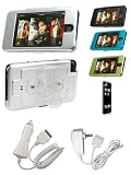 Apple iPod Touch MP3 Video 8gb 16gb Premium Aluminum Carrying Case with Belt Clip Video Stand and Screen Protector - Bundled with 12v Rapid Premium Car Charger and Home Travel Wall AC Adapter Charger - 4 Color Options (1st Generation ONLY)