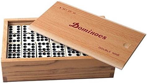 Games Premium Set of 55 Double Nine Dominoes with Wood Case