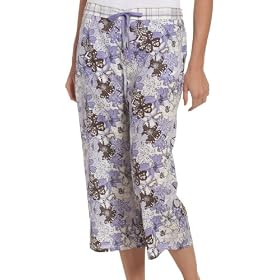 Nautica Women's English Tea Floral Poplin Woven Drawstring Capri