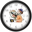 Boy Lighting Hanukkah Lights on Chanukia Jewish Star of David Judaica Jewish Theme Wall Clock by WatchBuddy Timepieces (Hunter Green Frame)