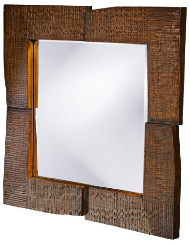 Textured Faux Oak Stain Wall Mirror