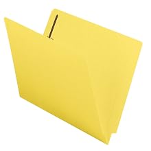 Smead End Tab Fastener Folder, Letter, Straight, Two 2-Inch Prong B Style #1 and #3 Fasteners, Yellow, 50 per Box (25940)