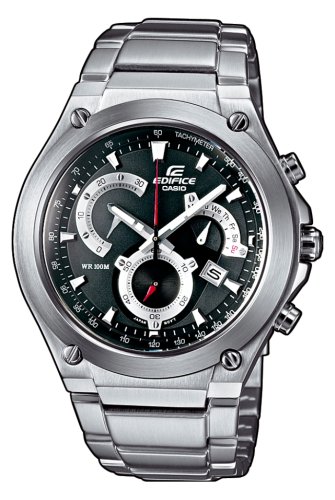 Casio - EF-525D-1AVEF - Montre Edifice - Quartz Analogique - Chronographe - Cadran Noir - Jour / Date - Etanche 10 ATM - Bracelet Acier