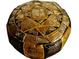 Egyptian Morrocan Handmade Genuine Leather Ottoman Pouf, Medium