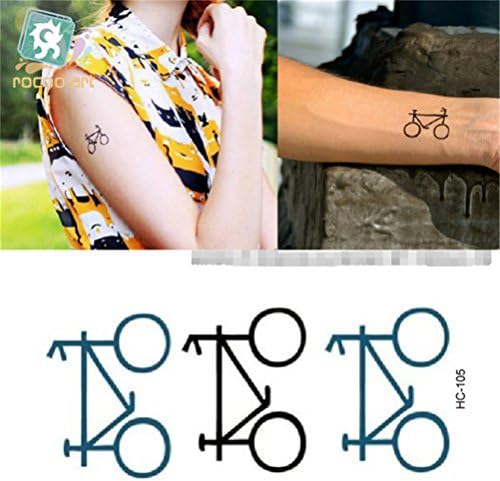 Bling2Bling Cartoon Mini Bike DIY Waterproof Temporary Tattoos Sticker Fashional Body Art Decals (Pack of 6)
