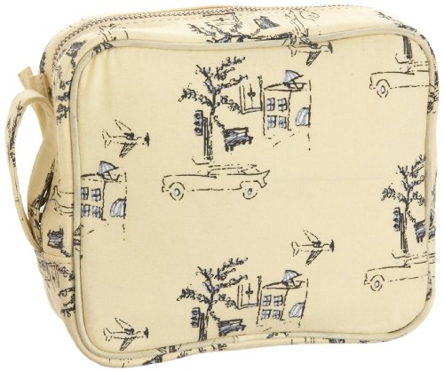 ZH Collection Small Stuff Makeup Bag,Cream Village Print,one size