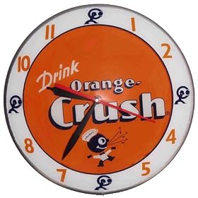 American Retro Double Bubble Clock - Orange Crush