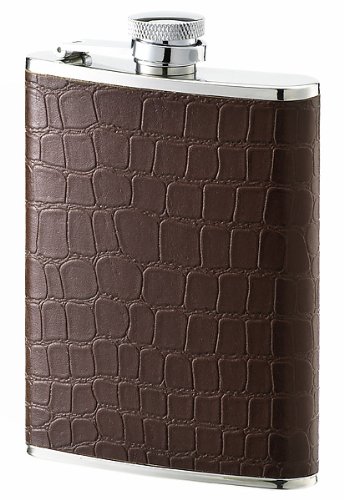 Herbertz Taschenflasche, Edelstahl, Leder, 170 ml Preisvergleich