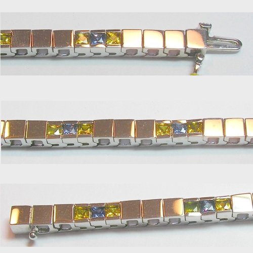 14K Blue and Yellow Sapphire Bracelet