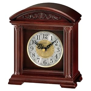 Seiko Desk and Table Clock Brown Wooden Case Plays One of 6 Hi-Fi Melodies