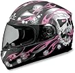 AFX FX-90 Full Face Motorcycle Helmet Black/Pink Skull XXL 2XL XF0101-3420 (Closeout)